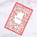 Rose flora laser cut wedding card