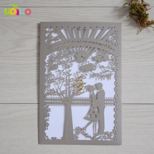 Wedding party couple romantic deco card