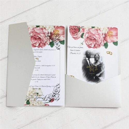 blank wedding invitation envelop pocket