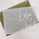 white ink vellum paper wedding invitation card