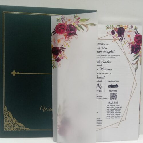 Digital Wedding Card 2024 with digital printed vellum sheet