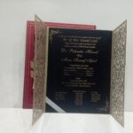 Laser cut wedding invitation with 2 mm black acrylic piece 2024