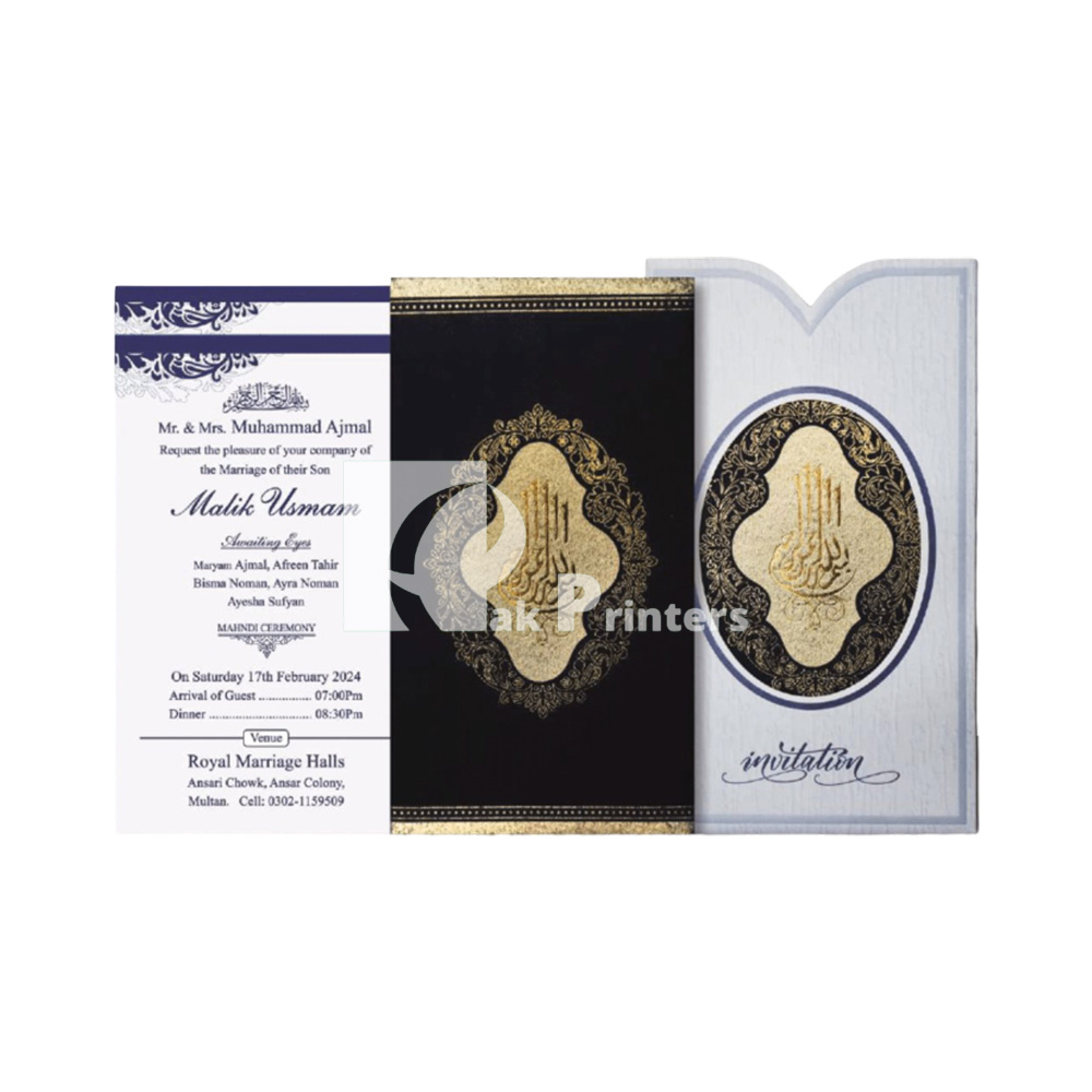 Book shape Two Fold Wedding Cards
