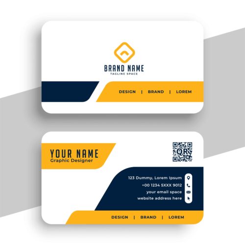 Blue Yellow Elegant Visiting Card 2026