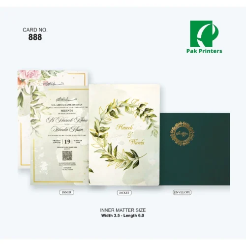 Wedding Invitation Card – Botanical Wreath – Article 888